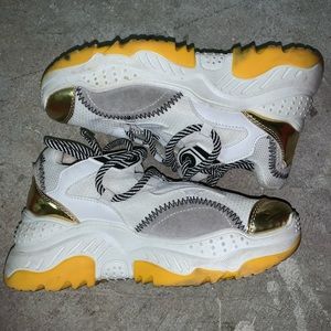 chunky leather trainers